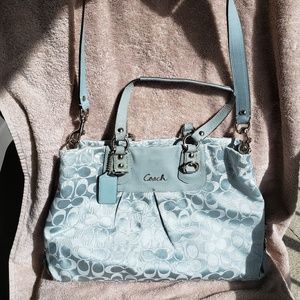 Authentic Coach Handbag Purse - Pale Blue